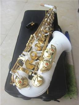 Saxofone Alto profissional A-992 White Gold Key Super Musical instrumento Alta Qualidade E Sax Plano Com Caso - Image 3