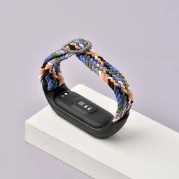 Elástico Ajustável Nylon Trançado Pulseira, Pulseira para Xiaomi Mi Banda 3, 4, 5, 6, 7 Strap, Miband 5 - Image 5