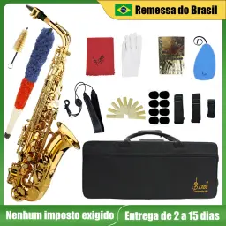 SLADE-Saxofone Alto com Case, Profissional Sax Eb, E Corpo Latão Plano, Instrumento de Sopros, Reed, Sax Peças e Acessórios - Image 2