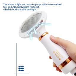 Pet Hair Dryer com 2 Heat Gear Escova Detangler Portátil Acessórios de preparação Ventilador de cabelo para gatos Cães 2 em 1 Acessório - Image 1