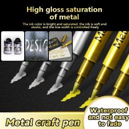 Marcadores de pintura permanente impermeável metálica, Canetas para Rock Mug Ceramic Glass, DIY Pintura Artesanato - Image 2