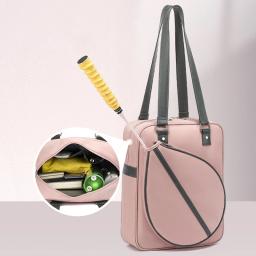 Saco de desporto para badminton tênis bolsa à prova dwaterproof água saco de raquete de tênis das mulheres dos homens - Image 4