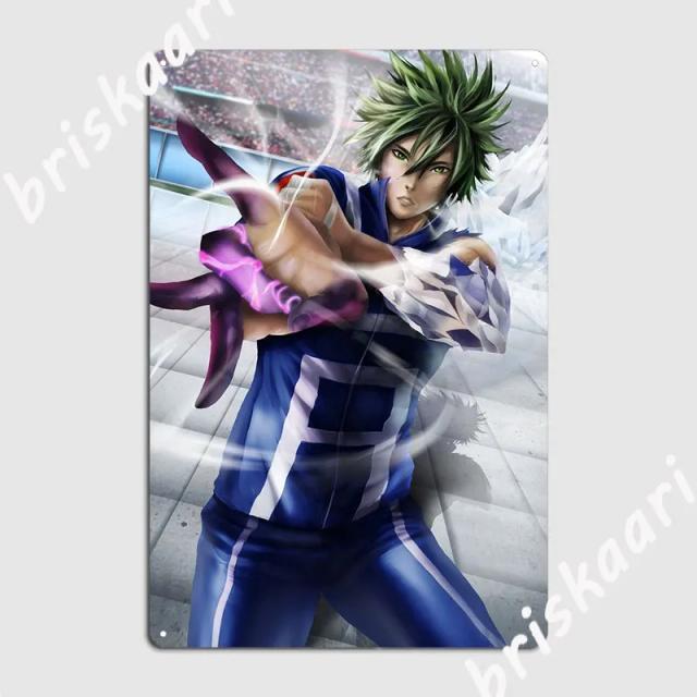 Placa de Metal Deku MHA Engraçada para Decoração de Clube e Parede da Caverna