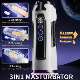 Masculino copo de masturbação elétrica app controle ai aquecimento boquete 9 sucção empurrando modos vibração masturbador brinquedos sexuais para o homem - Image 2