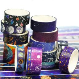 Conjunto de fitas Washi temáticas céu estrelado, diário decorativo e artesanato DIY, 19 rolos - Image 5