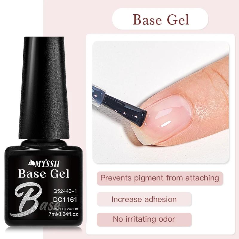 MTSSII-Brilhante Cor Base Gel Esmalte, Semi Permanente, Soak Off, LED UV, Nail Art, No Wipe, Top Coat, Manicure, 7ml - Image 1