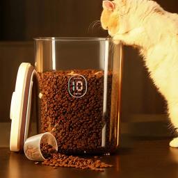 Recipiente de alimento do cão e do gato, tanque de armazenamento plástico selado, umidade-prova latas, garrafas transparentes e frascos, acessórios para animais domésticos, 6kg - Image 5