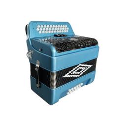Acordeon JB3412C instrumento acordeão metálico, Black Silver Grill, botões brancos, 12 Bass, 3 Registers, azul, qualidade superior - Image 4