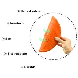OUZEY-Brinquedos de disco voador resistentes à mordida para cães, Pet multifuncional, Brinquedos de treinamento de cachorros, Jogo interativo ao ar livre - Image 5
