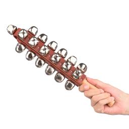 Mão jingle sinos mão trenó sinos agitador de madeira jingle sinos vara instrumento de percussão musical sinos para instrumentos musicais - Image 2