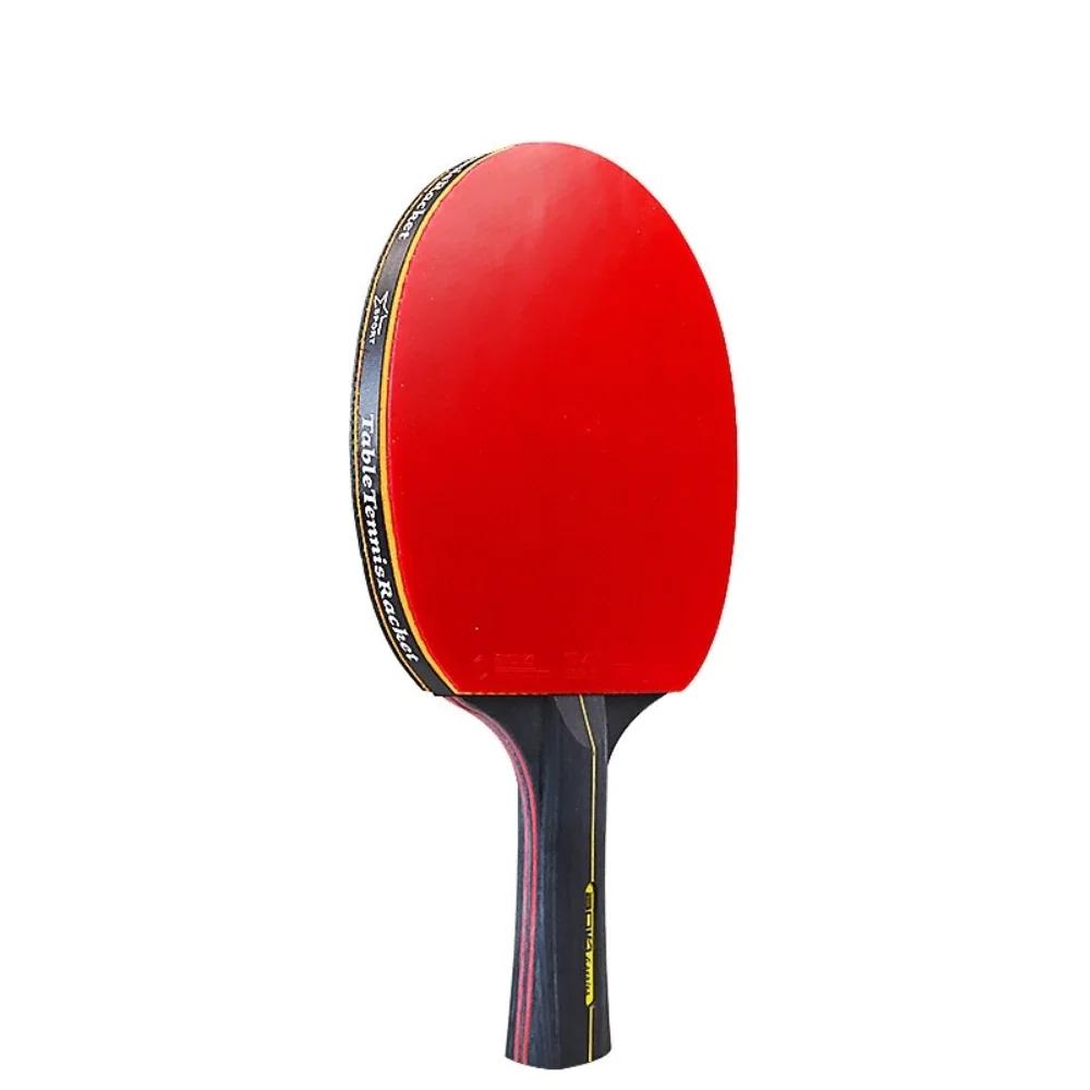 Conjunto de raquete de tênis de mesa profissional Ping Pong, espinhas em borracha, alta qualidade, lâmina Bat Paddle com saco, 6 estrelas, 2pcs - Image 1