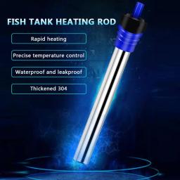 Aquecedor submersível de aquário Tanque de tartaruga de aço inoxidável Aquecedor de água segura impermeável para coral 50-500W - Image 2