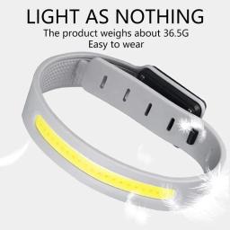 COB LED Armband Light, 350mAh, 500LM, Sport Night Running Warning, Braço Leg Wristband Light, USB Recarregável, IPX4 Impermeável - Image 4
