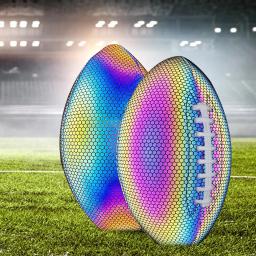 Bola de rugby brilhante PU resistente ao desgaste portátil antiderrapante leve oficial - Image 3