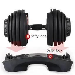 Conjunto de halteres ajustáveis portáteis unissex 24KG do equipamento de treinamento de fitness do Gym para casa - Image 5