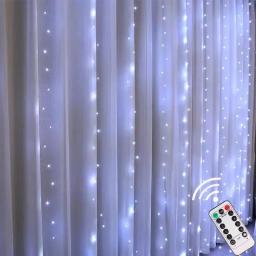 LED Janela Cortina String Luz, Festa de Casamento, Casa, Jardim, Quarto, Exterior, Interior, Decorações de Parede, 600, 300 LED - Image 2