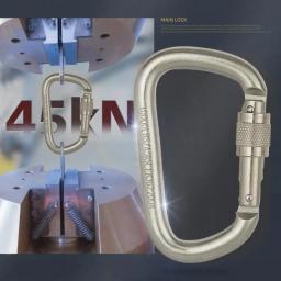 Mosquetão em forma de D para montanhismo, alta carga de aço de escalada Main Lock, 45KN - Image 1