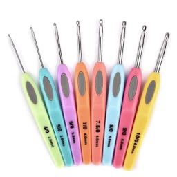 Crochet Hooks Agulhas Set para mãos artríticas, Punhos macios ergonômicos, Gancho de tricô para tricô, 8 Pcs, 9Pcs - Image 1