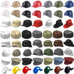 Moc blocos de construção militares acessórios figuras capuz chapéu da marinha alemão capacete boina boné de lã de beisebol diy mini brinquedos tijolos presentes - Image 1