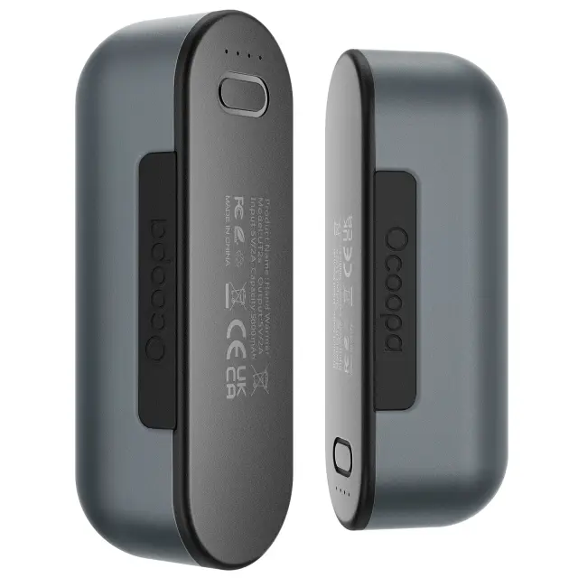 Aquecedores de Mão Recarregáveis OCOOPA: 2 Pacotes com 16 Horas de Calor, 4 Níveis de Aquecimento, Carregador Portátil USB-C 10000mAh - Ideal para Raynaud e Presentes para Homens