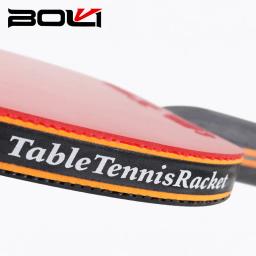 BOLI-Raquetes De Tênis De Mesa Com Tampa, Raquete De Ping Pong, Lâmina De Madeira Pura, Borracha Tensa Não-Pegajosa, 7-ply, Alta Qualidade, 2Pcs - Image 5