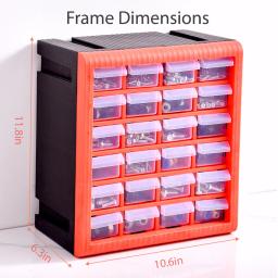 Armário organizador de armazenamento de ferragens e artesanato, gavetas com 6/24 compartimentos, caixas de peças, caixa de ferramentas de plástico, caixas de armazenamento de parafusos - Image 2