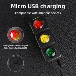 COBA-LED Lanterna de bicicleta com clip, vermelho, azul, verde, cuidado de emergência, ciclismo piscando luz de advertência, USB recarregável - Image 2
