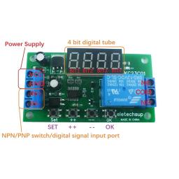 Multifunções Pulso Contador Interruptor, Temporizador Ajustável Atraso, Ligar e Desligar Relé Módulo PLC, KC23C01 DC, 5V, 12V, 24V - Image 2