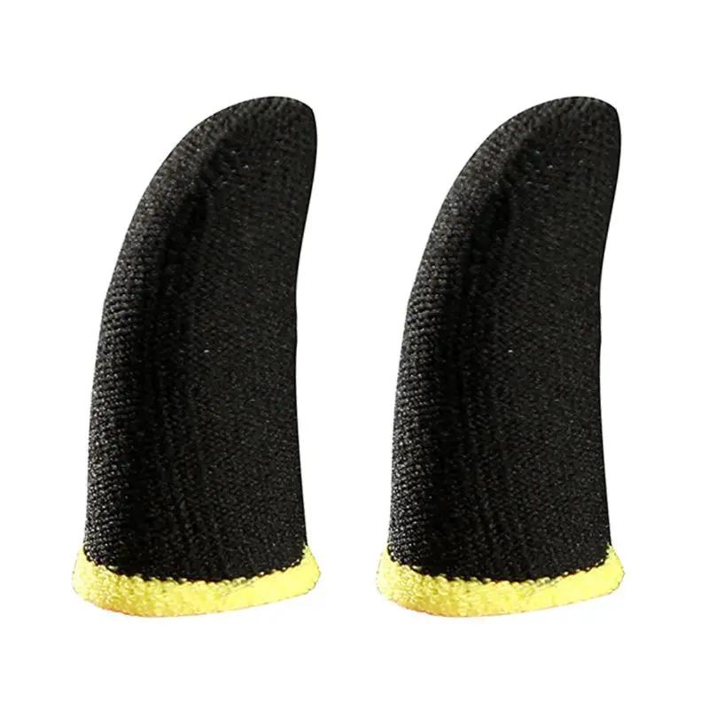 Luvas antiderrapantes da ponta do dedo do jogo móvel, antiderrapante, tela sensível ao toque, manga do dedo, respirável, para gamer, 2 pcs - Image 1