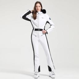 Gsou neve terno de esqui de uma peça feminino espessamento snowboard macacão feminino inverno à prova de vento à prova dwindproof água respirável roupas esqui - Image 5