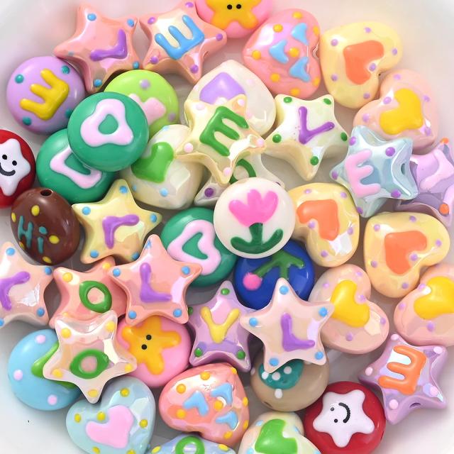 Contas Acrílicas Multicoloridas para Artesanato DIY: 10 Peças para Criar Chaveiros e Acessórios de Jóias Encantadores