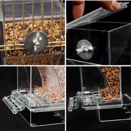 Alimentador Automático para Periquitos Pequenos e Médios, Sem Alimentadores de Pássaros, Recipiente De Alimento De Semente De Acrílico, Bebedor, Acessórios De Gaiola - Image 5