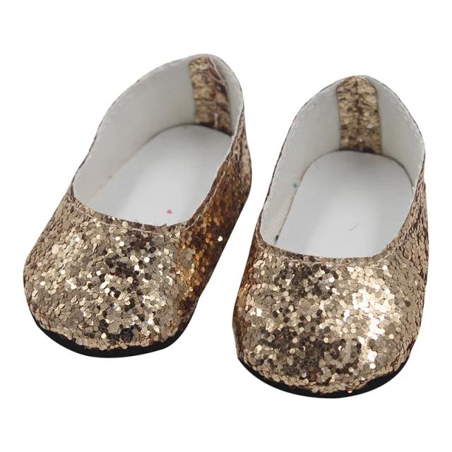 Sapatos de Lantejoulas para Bonecas 7cm - Moda e Brilho para Bonecas de 18" e 43cm