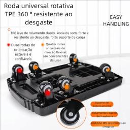 Carrinho de transporte dobrável dobrável pequeno Carrinhos de mão Carrinho de transporte retrátil Portátil Carrinho de carga silenciosa Ferramentas de manuseio de materiais - Image 5