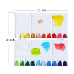 25 poços que dobram a caixa compacta da paleta da pintura com tampa para a cor da pintura que mistura ferramentas fontes da arte - Image 2