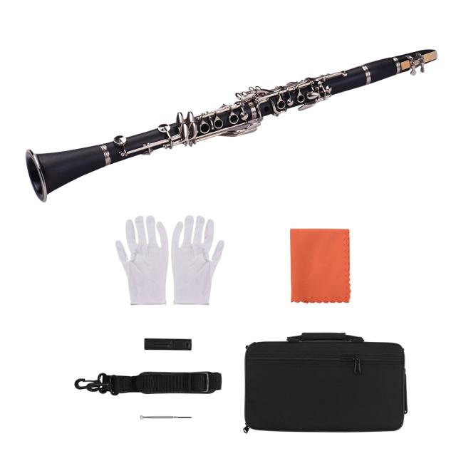Clarinete B-flat de 17 Teclas para Crianças - Instrumento Completo para Iniciantes na Aprendizagem Musical