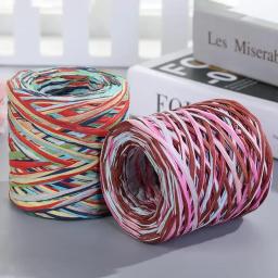 2023 200m fio de palha de ráfia natural para tricô crochê fios de papel diy artesanal verão chapéu de praia saco freeshipping - Image 3