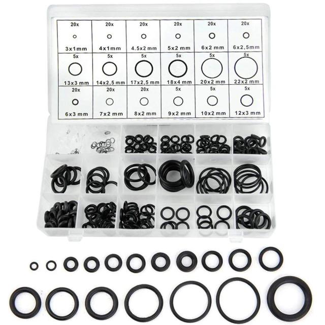 Kit Completo de Anéis de Borracha Buna-N com 419 Peças para Vedação de Torneiras – 32 Tamanhos Métricos para Substituição e Reparos