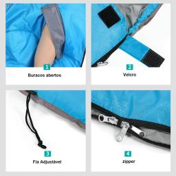 Desert & Fox Saco de dormir grande vestível com furos nos braços Saco de dormir para adultos para clima quente Saco de dormir infantil para acampamento e caminhada - Image 2