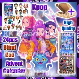 Em estoque natal kpop demônio caça 24pc calendário do advento surpresa caixa cega k pop bonecas caixas de halloween figura presentes crianças brinquedos - Image 1