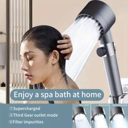 Chuveiro portátil de alta pressão, água filtrada, chuveiro de massagem moderno para banheiro, 2023 - Image 1