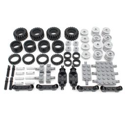 MOC Technical Wheel Building Blocks, Pin Pneu Eixo Conector, Tecnologia do carro, Peças de automóvel Set Toy, 56pcs por lote - Image 6