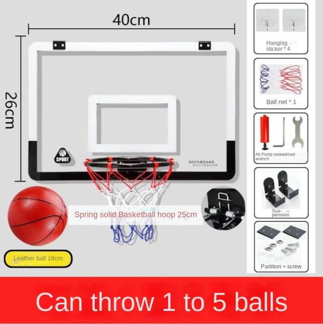 Aro de Basquete Suspenso para Crianças - Mini Tabela de Basquete Montada na Parede com Conjunto de Brinquedos e Bomba, Presente Ideal para Meninos e Interior
