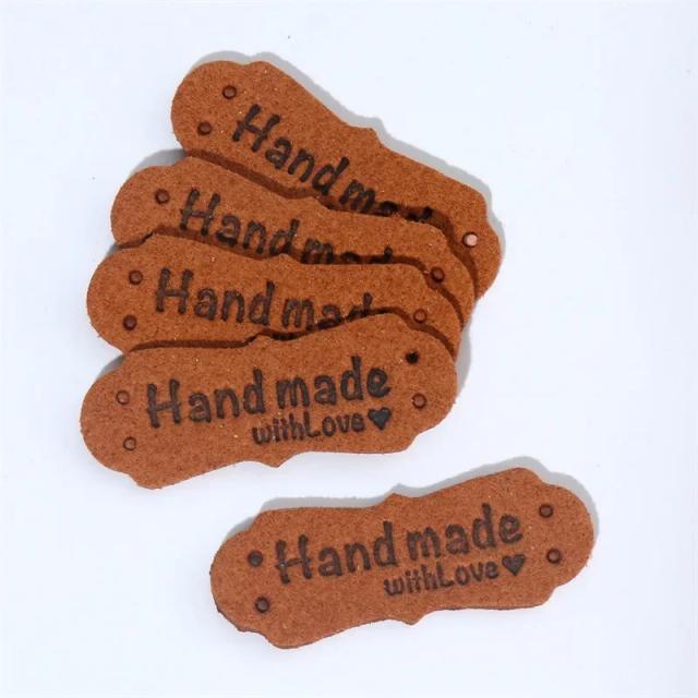 Etiquetas de Couro Handmade para DIY: 10 Peças para Chapéus, Sacos e Roupas Feitas com Amor