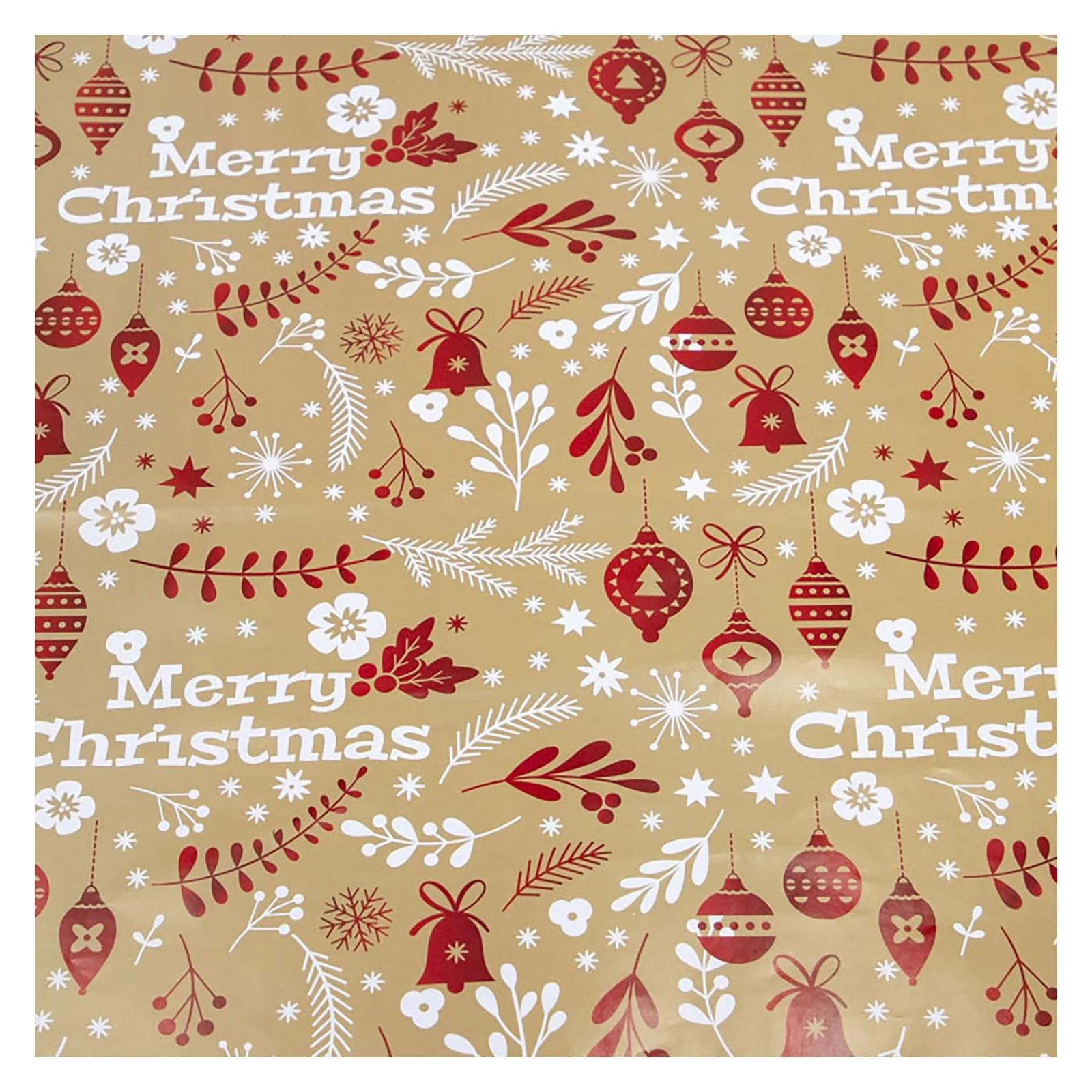 Papel De Embrulho De Presente De Natal, Papel Kraft Colorido, Embalagem Retro, Decoração, 50x70cm, 1Pc - Image 1