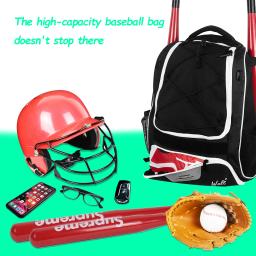 WOLT-Bolsa de Beisebol Juvenil, Mochila de Bastão, T-Ball, Equipamento de Softball, Suporte de Bastão e Luva, Grande - Image 6