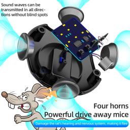 Ultrasonic eletrônico Roedores Repelente, Armadilhas para Ratos, Rato e Rato Repeller, Moscas e Mosquitos, 4 em 1, 360 Graus, Eficiente - Image 5