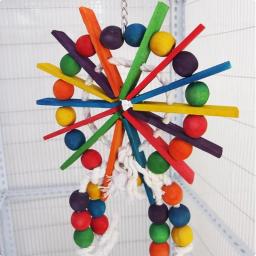 Brinquedos para animais de estimação, papagaio gnawing, brinquedos diy, garra, halteres de pata, cor de corda de madeira, estação de balanço, brinquedo de corda - Image 2