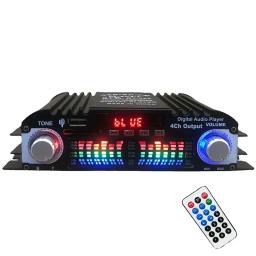 Amplificador De Áudio Digital 4 Canais, 1600W Pico De Potência, Amplificador De Som, Bluetooth, Jogador De Karaoke, Rádio FM, Suporte Controle Remoto, HiFi - Image 2