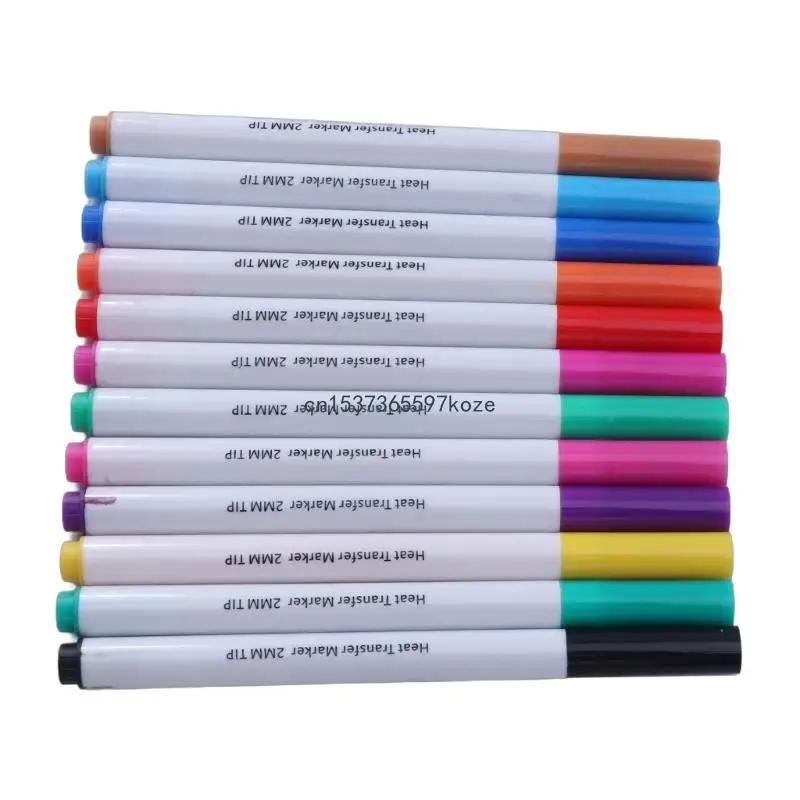 12 cores marcadores transferência calor marcadores sublimação para artesanato camisetas DIY - Image 1